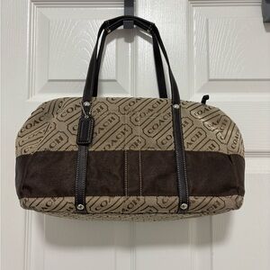 Coach Two-Tone Brown Signature Canvas Duffel
